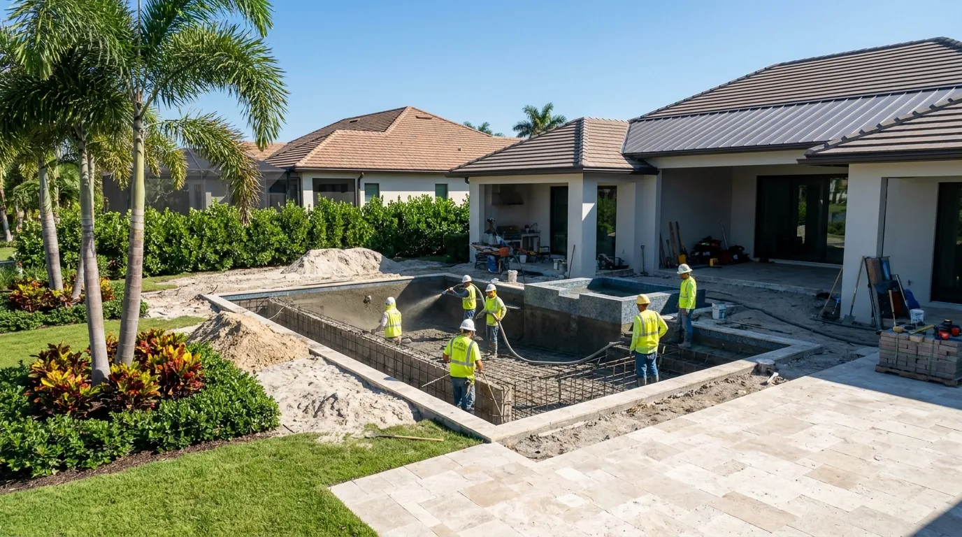 Custom pool project in Estero, FL