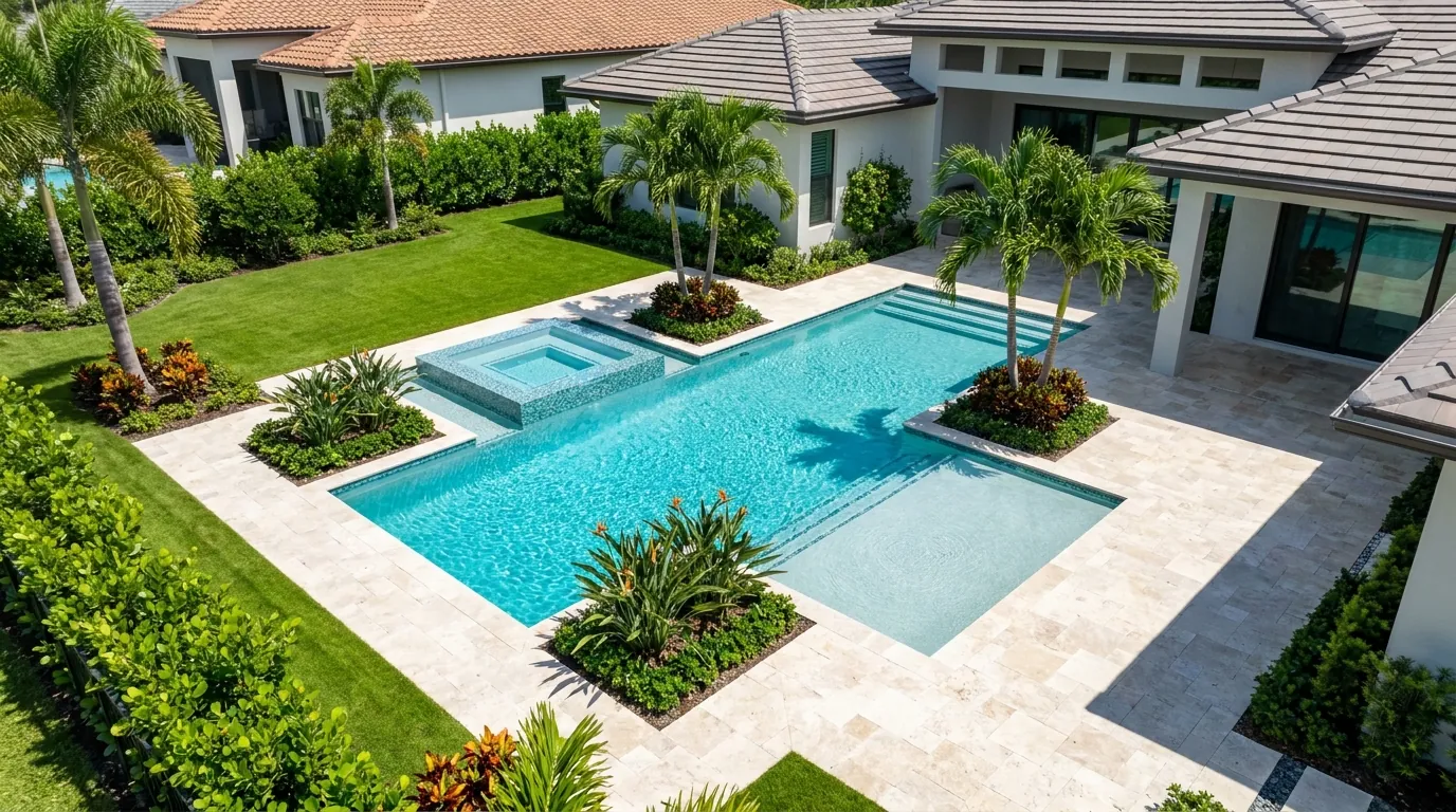 Custom pool design rendering for a Naples, FL home