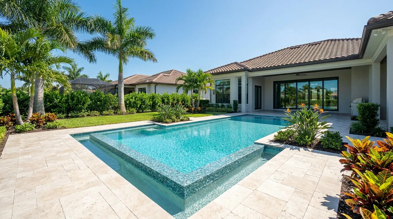 Pool resurfacing with Pebble finish in Naples, FL